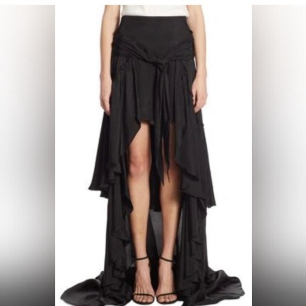 Cinq a Sept Amora Women’s Black tiered High-Low Skirt